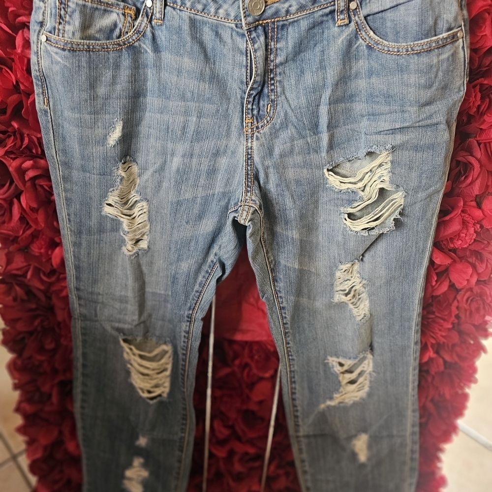 RSQ Light Blue Ripped Boyfriend Jeans Size 13